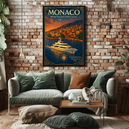 Monaco Where Elegance Meets the Sea Poster