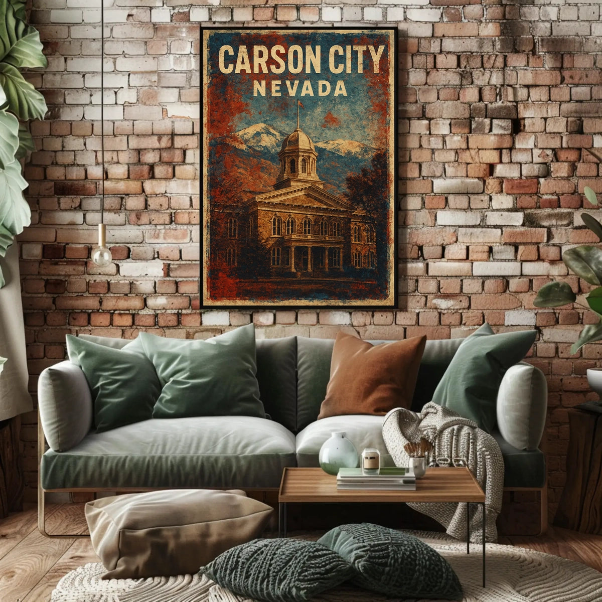 Carson City Nevada Skyline Realism Wanderlust Poster