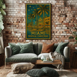 Miami Tropical Christmas Poster