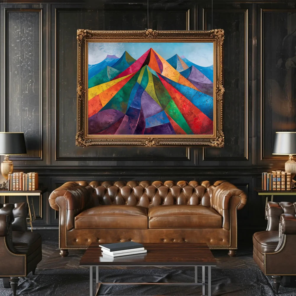Abstract Geometric Mountain Landscape Poster Art Print