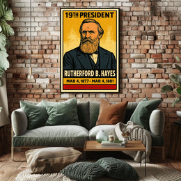 Rutherford B. Hayes 19th President of the United States Inked Comic Style Poster