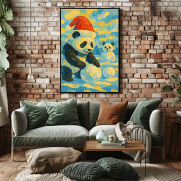 Festive Panda in Winter Wonderland Poster