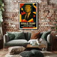 Donald Trump 45th President of the United States Abstract Pop Poster