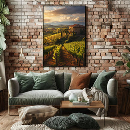 Tuscany Vineyard Landscape Travel Poster