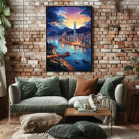 Cityscape At Dusk Poster