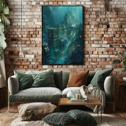 Underwater Ruins of Atlantis Fantasy Mythology Poster PosterGoat
