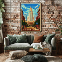 Iconic Cleveland Skyline Poster