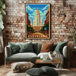 Iconic Cleveland Skyline Poster