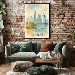 Discover Dubai A Watercolor Skyline Masterpiece
