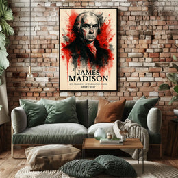 James Madison Watercolor Portrait Historical or Presidential Poster