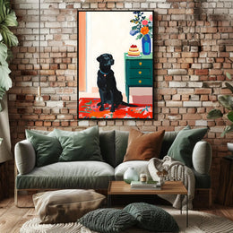 Black Labrador Poster Modern Cake Art Print