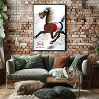 Esso Motor Oil Horse Travel Poster Art Print