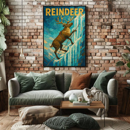Majestic Reindeer Adventure Animal Poster