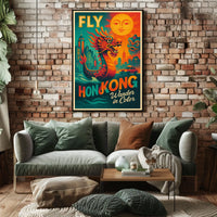 Fly To Hong Kong Wander In Color Poster