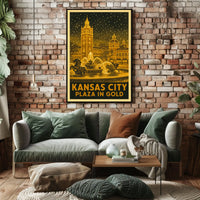 Kansas City Plaza in Gold Poster