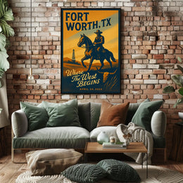 Fort Worth, TX Where the West Begins Poster