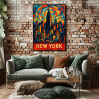 Vibrant New York Skyline Poster Wall Art 18x24 Inches