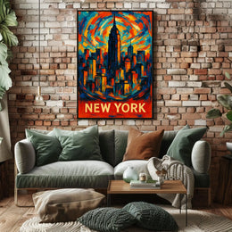 Vibrant New York Skyline Poster Wall Art 18x24 Inches