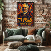 Warren G. Harding 29th President of the United States Glitch Hop Art Poster