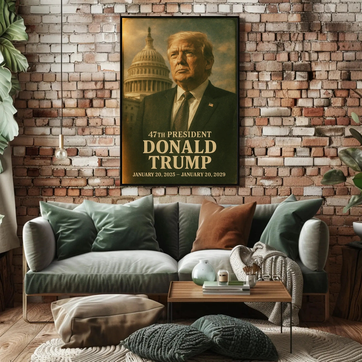Donald Trump Visionary Amidst Historical Echoes Poster