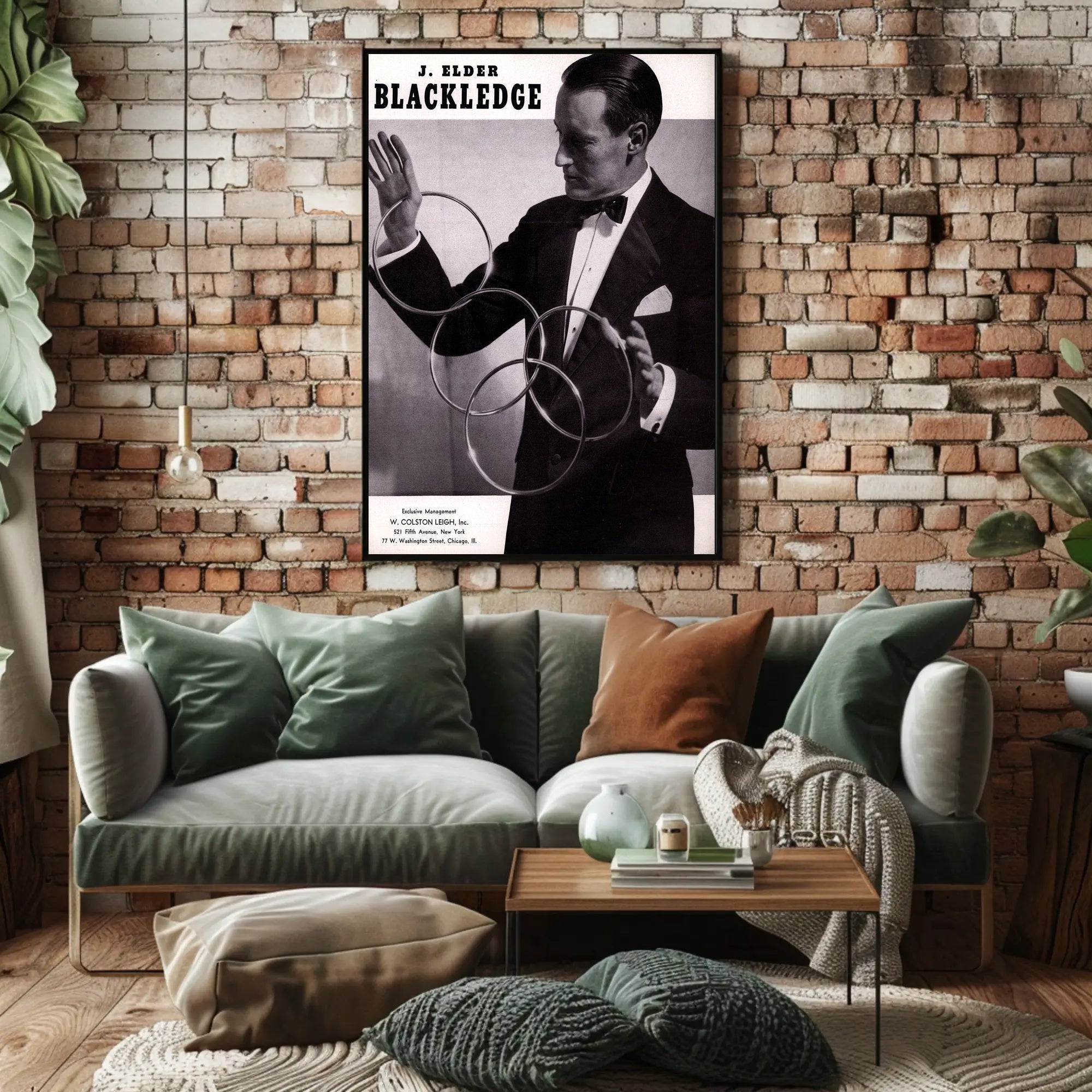 Vintage Magician Illusionist Poster from Mid-20th Century Era
