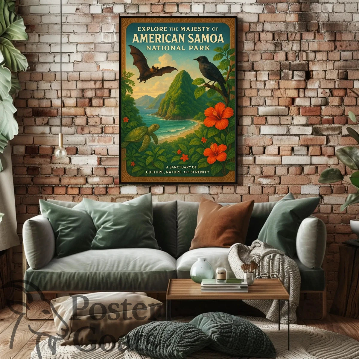 American Samoa Vintage National Park Travel Poster