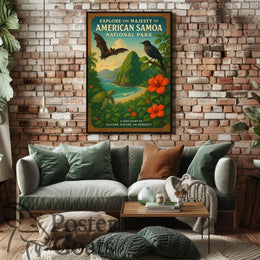 American Samoa Vintage National Park Travel Poster