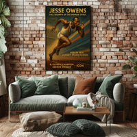 Jesse Owens Berlin Olympics Vintage Art Poster