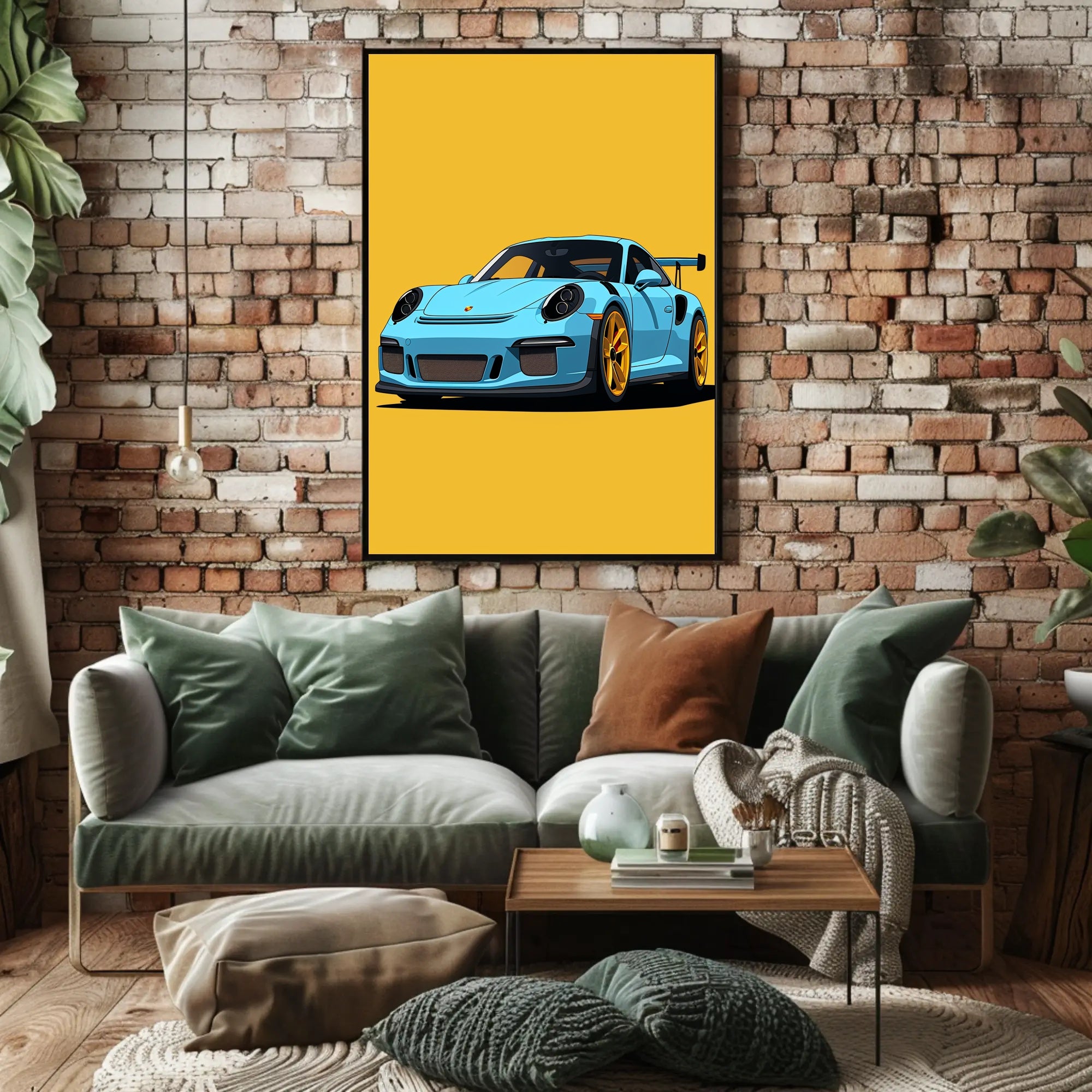 Sleek Sports Car Illustration Poster PosterGoat