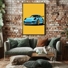 Sleek Sports Car Illustration Poster PosterGoat