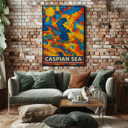 Caspian Sea Mosaic Poster