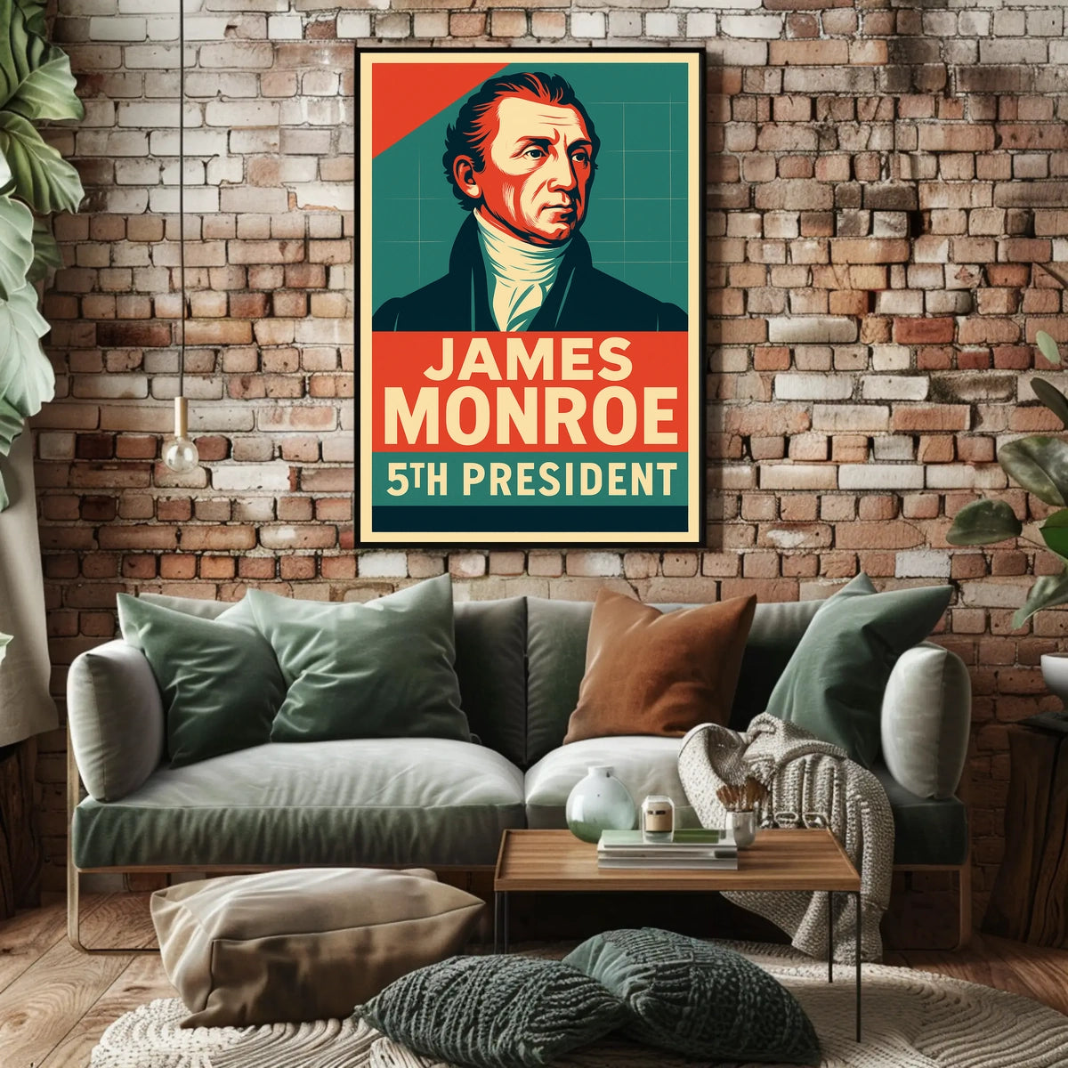 James Monroe 5th President Patriotic Oil Painting Poster