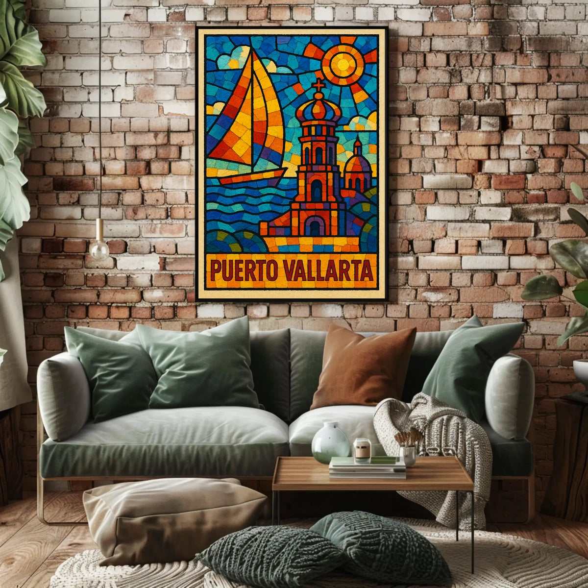 Puerto Vallarta Stained Glass Art Poster