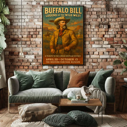 Buffalo Bill Vintage Americana Adventure Cultural Heritage Poster