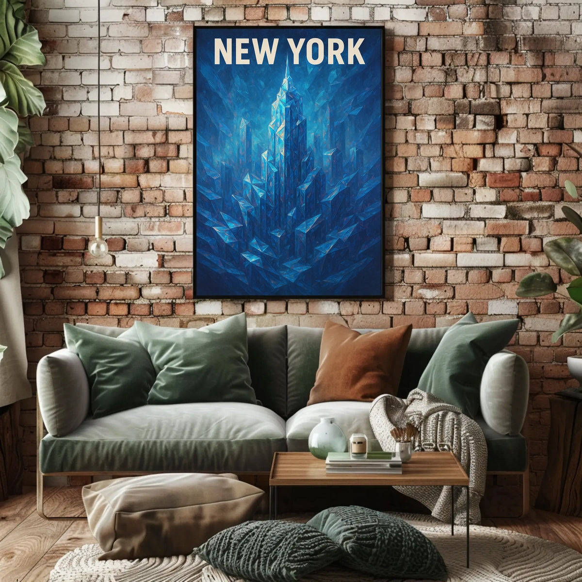 New York Skyline In Blue Poster