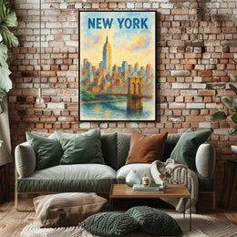 New York Water Color Poster