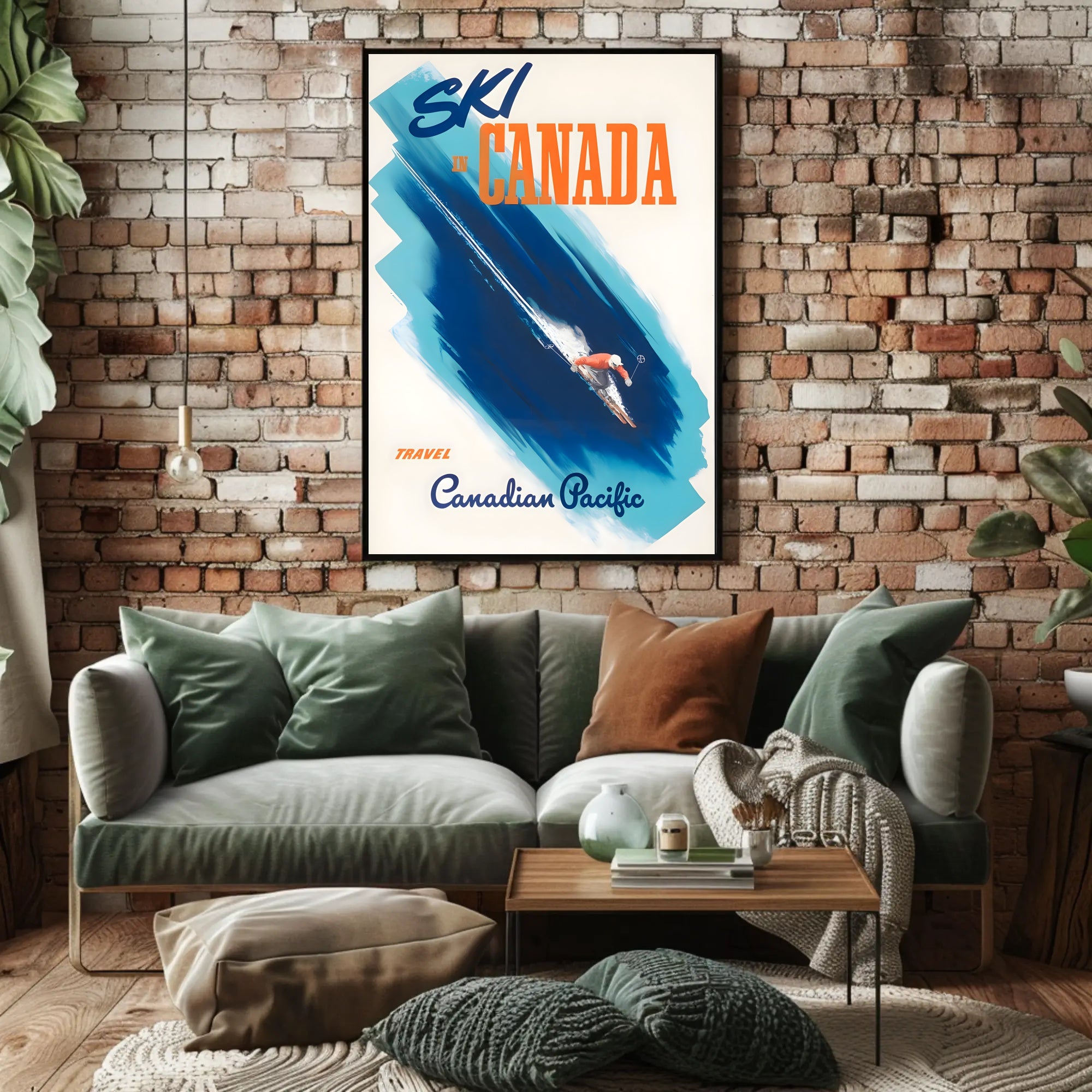 Vintage Canadian Ski Adventure Travel Poster PosterGoat