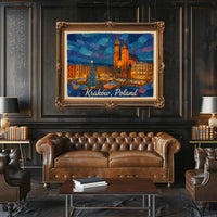 Krakow, Poland Festive Night Market Poster