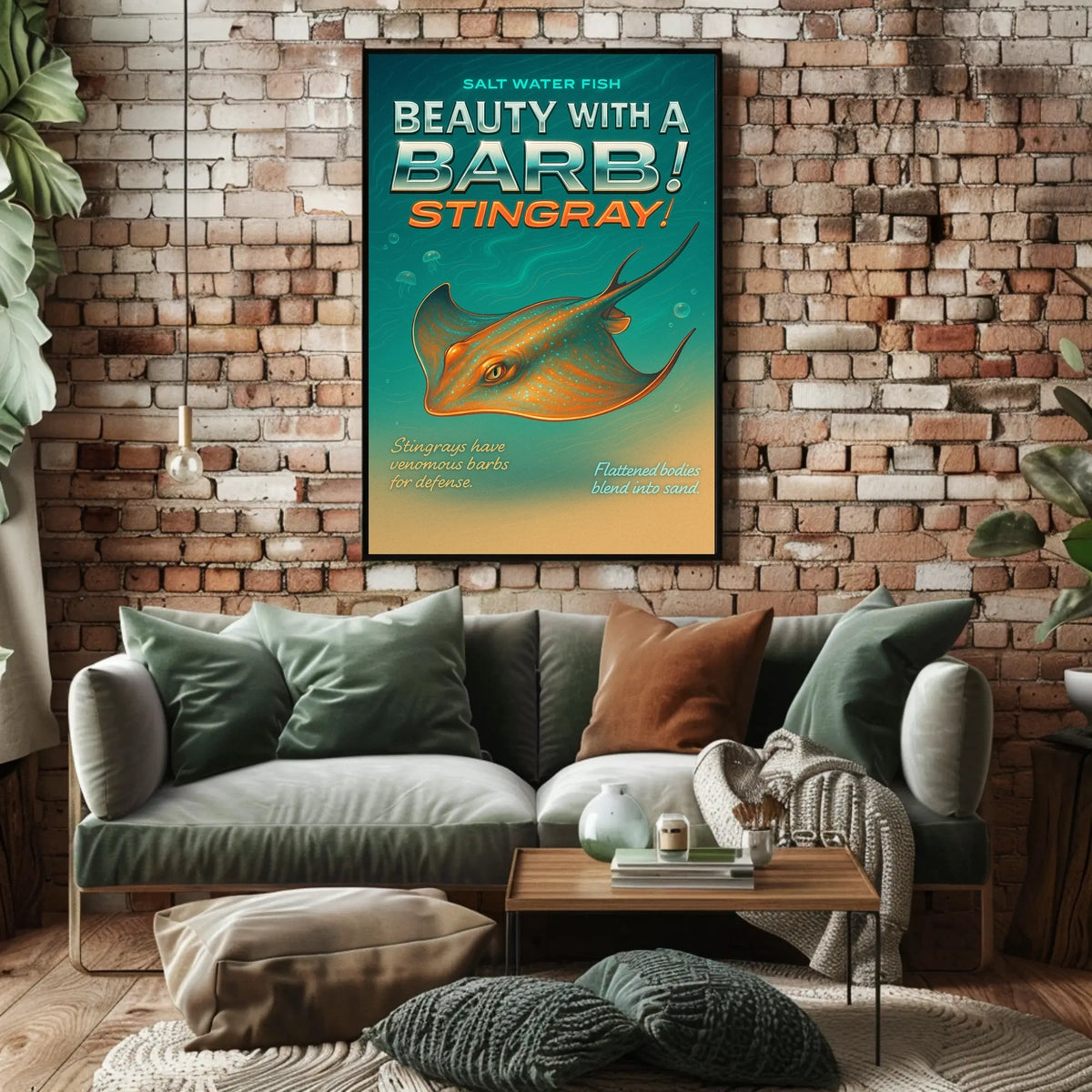 Beauty with a Barb Stingray Poster