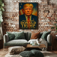 Trump Visionary Leadership Patriotic Oil Painting Poster