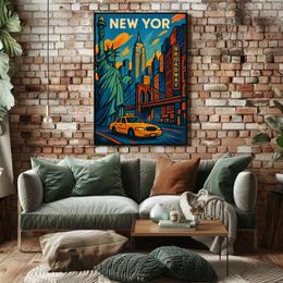 New York City Vibes Poster Scenic Cityscape Wall Art Print