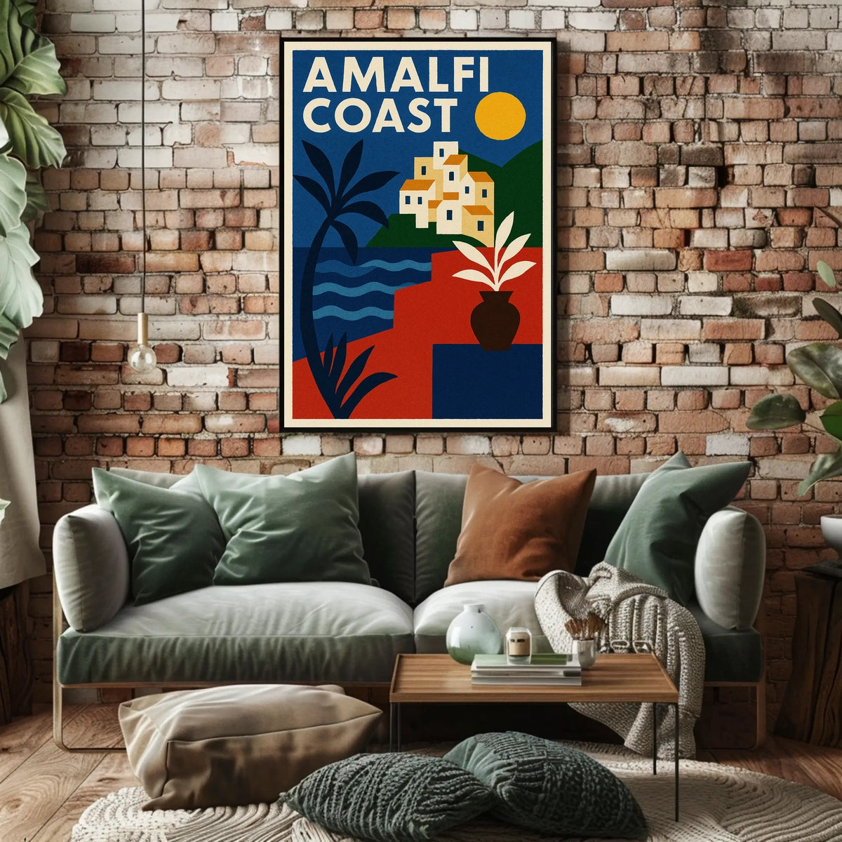 Amalfi Coast Scenic Retreat Poster Wall Art Coastal Decor
