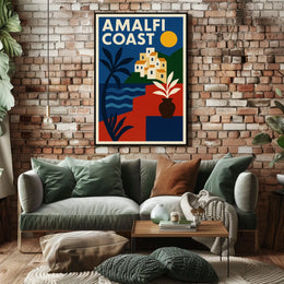 Amalfi Coast Scenic Retreat Poster Wall Art Coastal Decor