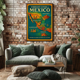 Vibrant Cities of Mexico Poster