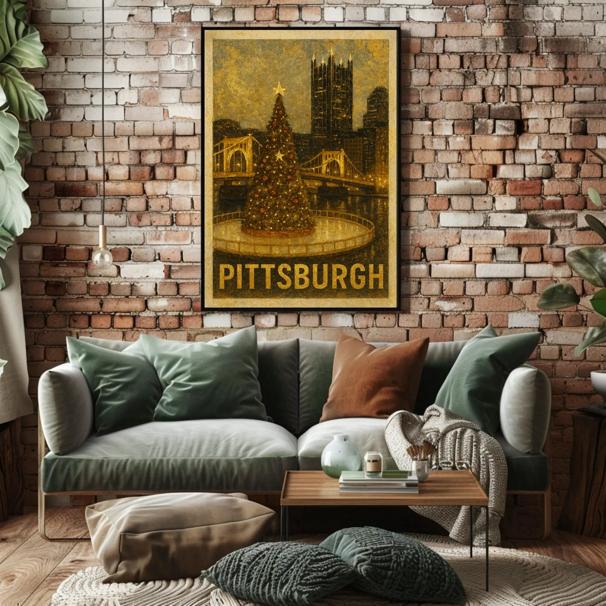 Pittsburgh Holiday Scene Poster