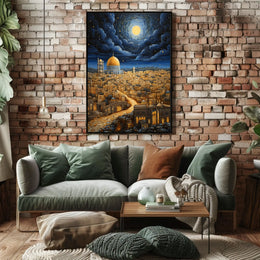 Stylized Middle Eastern Dome Cityscape Cultural Heritage Poster