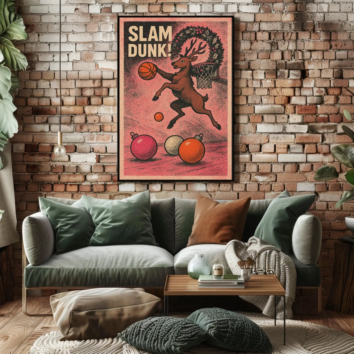 Slam Dunk Reindeer Poster