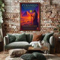 Pyramids of Giza Mystical Vintage Cultural or Heritage Poster