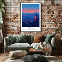 Kyoto Cityscape at Dusk: Cultural or Heritage Poster
