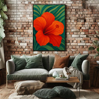 Tropical Hibiscus Flower Poster: Bold Modern Art